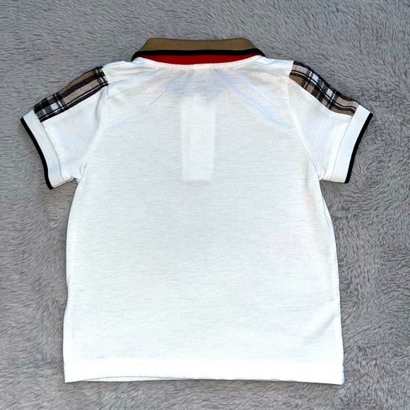 Toddler Boys Contrast Collar Plaid Panel Polo Shirt - Picture 5 of 7